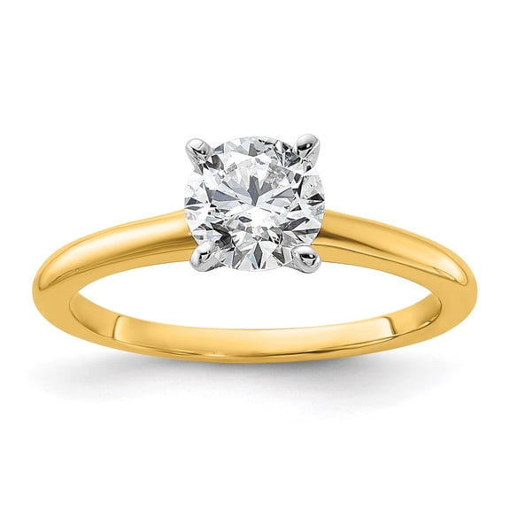 Auriga Fine Jewelry 14K Two-tone Gold 1 carat LG Diamond Round Solitaire Engagement Ring for Women Size 7 (Clarity- VS/SI, Color - GH)
