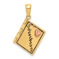 thumbnail image 1 of Auriga Fine Jewelry 14K Two-tone Gold 3D Enameled Moveable SWEETHEART Book Charm for Women, 1 of 6