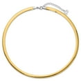 thumbnail image 1 of Auriga Fine Jewelry 14K Two-tone Gold 6mm Reversible Omega Necklace 16inch for Women, 1 of 4