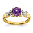 thumbnail image 1 of Auriga Fine Jewelry 14K Two-tone Gold Amethyst and Diamond Ring for Women Size 7, 1 of 6