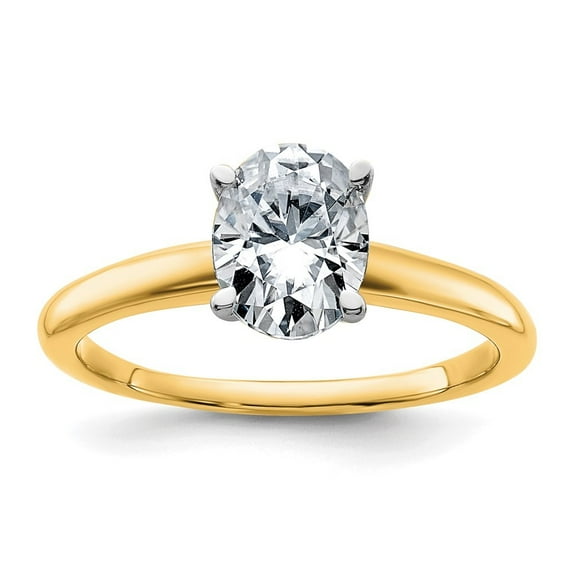 Auriga Fine Jewelry 14K Two-tone Gold Oval Moissanite Solitaire Ring for Women Size 5 (Carat: 1.5cttw, Color: GHI)