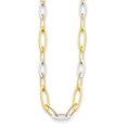 thumbnail image 1 of Auriga Fine Jewelry 14K Two-tone Gold Polished Oval Link Necklace for Women 34", 1 of 4