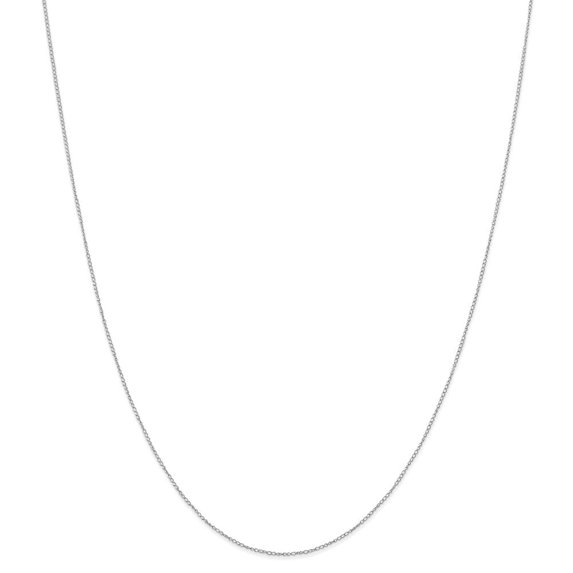 Auriga Fine Jewelry 14K White Gold 0.42mm Curb Chain Necklace 16inch for Women