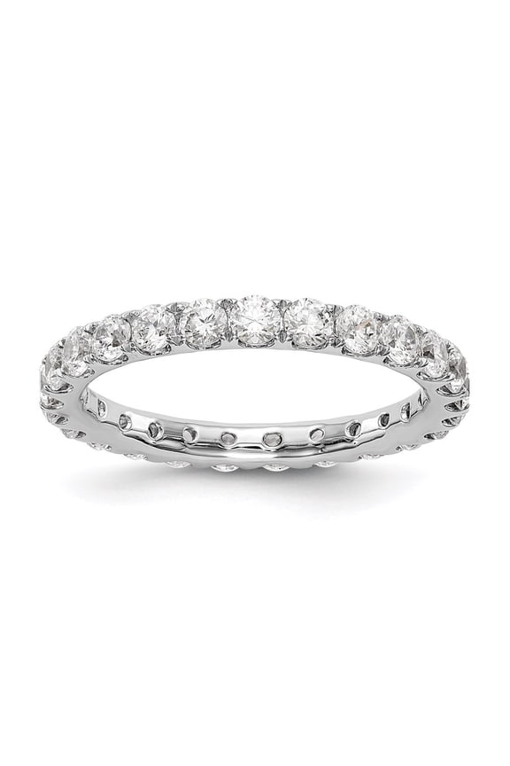 Fine Jewelry 14K White Gold 1 1/2 carat Lab Grown Diamond VS/SI D E F Size 6 Eternity Ring for Women
