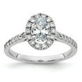 thumbnail image 1 of Auriga Fine Jewelry 14K White Gold 1 1/3ct. D-E-F Pure Light Oval Halo Moissanite Engagement Ring for Women Size- 5, 1 of 4