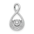 thumbnail image 1 of Auriga Fine Jewelry 14K White Gold 1/10ct. Vibrant Moving Diamond Teardrop Chain Slide Pendant for Women, 1 of 1