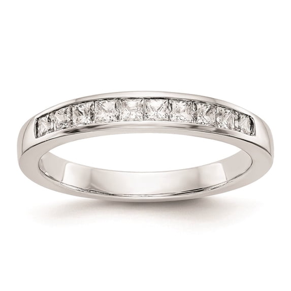 Auriga Fine Jewelry 14K White Gold 1/2 carat Princess Diamond Channel-set Wedding Band for Women Size 7