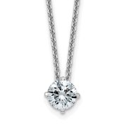 Auriga Fine Jewelry 14K White Gold 1/2ct. 5.0mm Round D E F Pure Light Moissanite Solitaire Necklace for Women