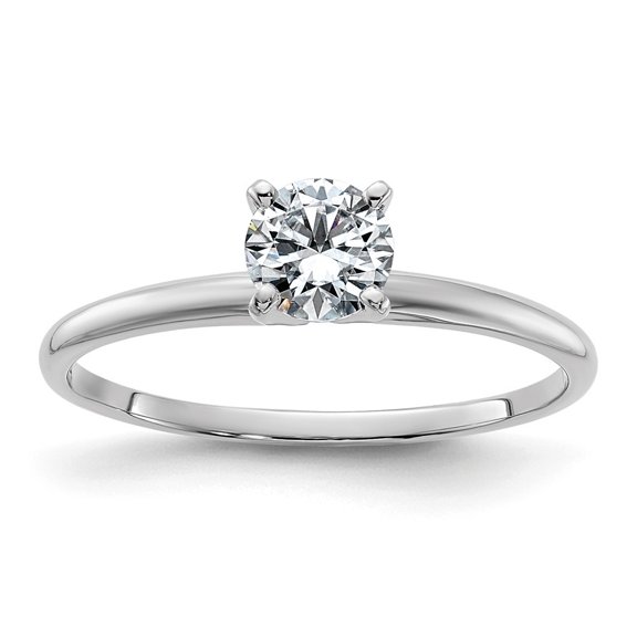 Auriga Fine Jewelry 14K White Gold 1/2ct. G H I True Light Round Moissanite Solitaire Ring for Women Size 9