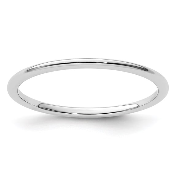 Auriga Fine Jewelry 14K White Gold 1.2mm Half Round Polished Women's Stackable Band Size 8.5