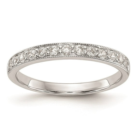Auriga Fine Jewelry 14K White Gold 1/3 carat Diamond Wedding Band for Women Size 7