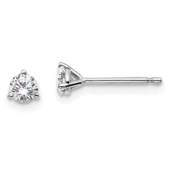 Auriga Mother's Day Gift 14K White Gold 1/3 cttw LG Diamond VS/D-F Solitaire Stud Earrings for Women