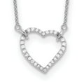 thumbnail image 1 of Auriga Fine Jewelry 14K White Gold 1.3 mm Diamond Heart Pendant Necklace 18" for Women, 1 of 5