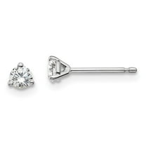 Auriga Fine Jewelry 14K White Gold 1/4 cttw Lab Grown Diamond VS/D-F Solitaire Stud Earrings for Women (L- 0.12inch, W- 0.12inch)