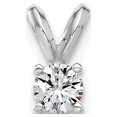 thumbnail image 1 of Auriga Fine Jewelry 14K White Gold 1/4ct. 4.0mm Round Pure Light Moissanite Solitaire Pendant for Women (L -9.1mm, W-4.1mm), 1 of 3