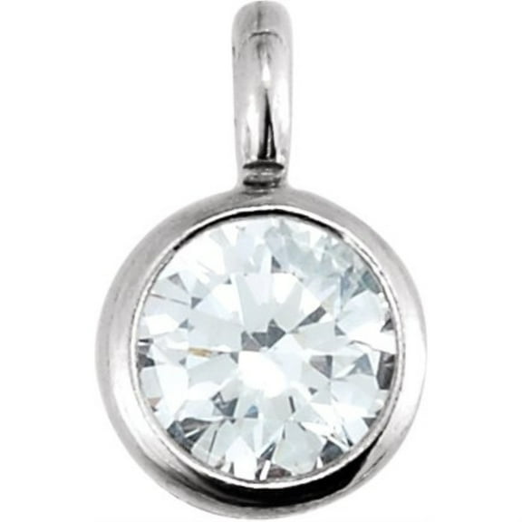 Auriga Fine Jewelry 14K White Gold 1.5 mm Natural Diamond Bezel- Set Dangle Earrings For Women (0.015ct, Color- G-H, Clarity- I1)