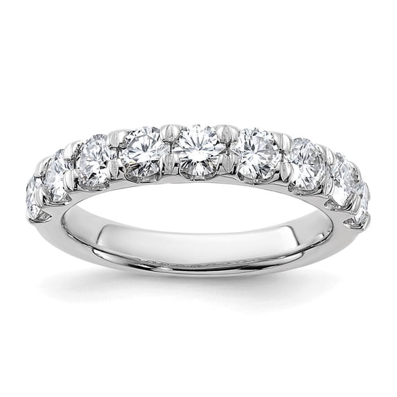 Auriga Fine Jewelry 14K White Gold 1.50ct. 9 Stone D E F Pure Light Moissanite Band for Women Size 7