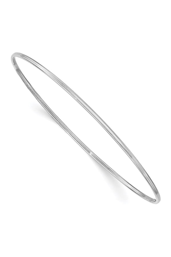 Fine Jewelry 14K White Gold 1.5mm Slip-On Bangle 8 inch for Women