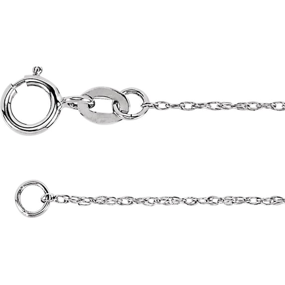 Auriga Fine Jewelry 14k White Gold 1 mm Rope Chain Necklace for Women 20"