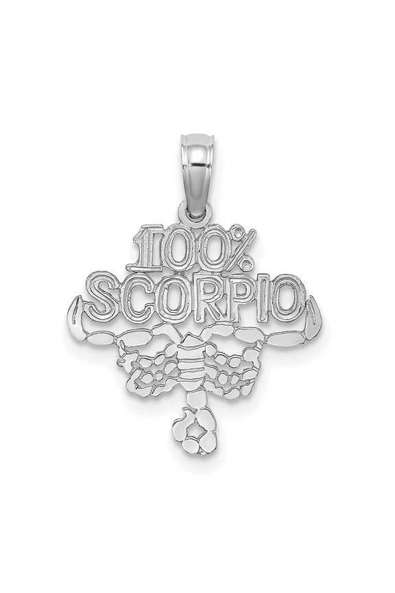 Fine Jewelry 14K White Gold 100% SCORPIO Zodiac Charm for Women