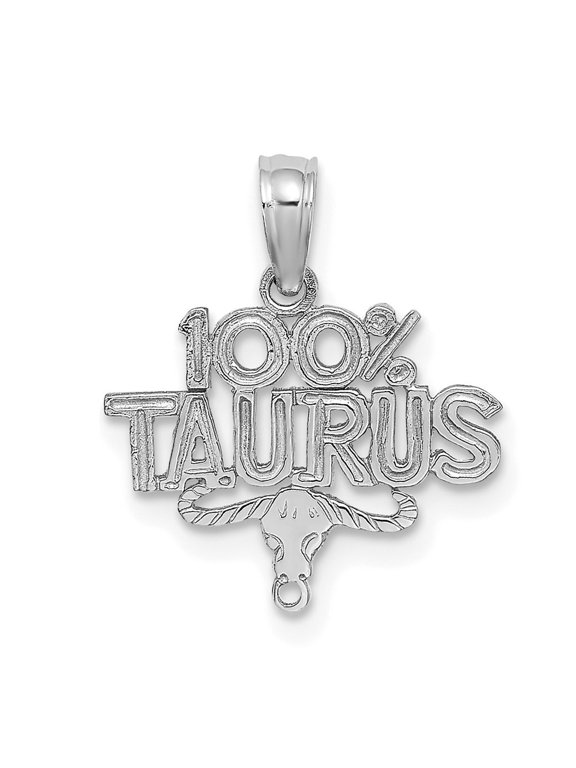 Fine Jewelry 14K White Gold 100% TAURUS Zodiac Charm for Women