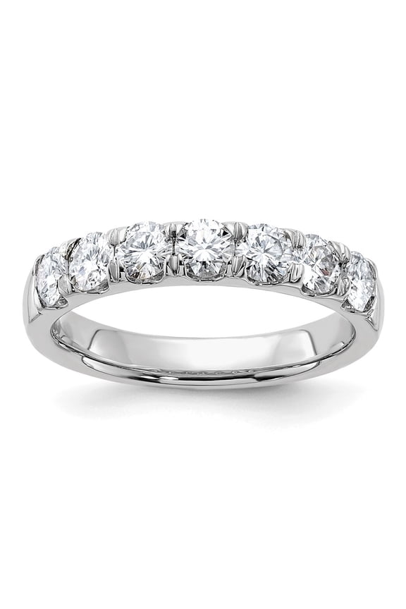 Fine Jewelry 14K White Gold 1ct. 7 Stone G H I True Light Moissanite Band for Women Size 7