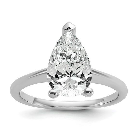 Auriga Fine Jewelry 14K White Gold 2 1/2 carat LG Diamond Pear Solitaire Engagement Ring for Women Size 7 (Clarity- VS/SI, Color - GH)