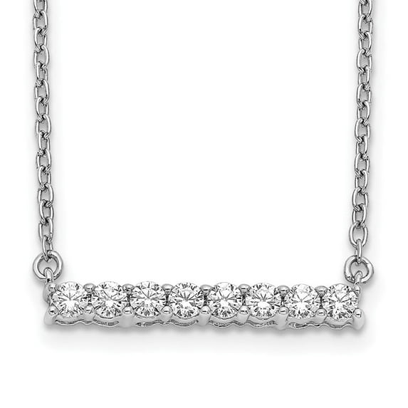 Auriga Fine Jewelry 14K White Gold 2.1 mm Diamond Bar Necklace for Women 18"