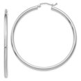 thumbnail image 1 of Auriga Fine Jewelry 14K White Gold 2.5mm Lightweight Tube Hoop Earrings for Women, 1 of 6