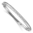 thumbnail image 1 of Auriga Fine Jewelry 14K White Gold 3/16 Textured Hinged Bangle Size 7.5 for Women, 1 of 6