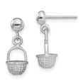 thumbnail image 1 of Auriga Fine Jewelry 14K White Gold 3-D Mini Basket Drop Dangle Earrings for Women, 1 of 5
