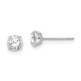 thumbnail image 1 of Auriga Fine Jewelry 14K White Gold 4mm CZ Stud Earrings for Women, 1 of 4