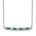 thumbnail image 1 of Auriga Fine Jewelry 14K White Gold 4x2 mm Emerald and Diamond Necklace for Women 18", 1 of 5