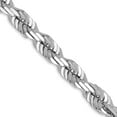 thumbnail image 1 of Auriga Fine Jewelry 14K White Gold 5.5 mm Diamond-cut Rope with Lobster Clasp Chain Necklace for Men's 26", 1 of 5