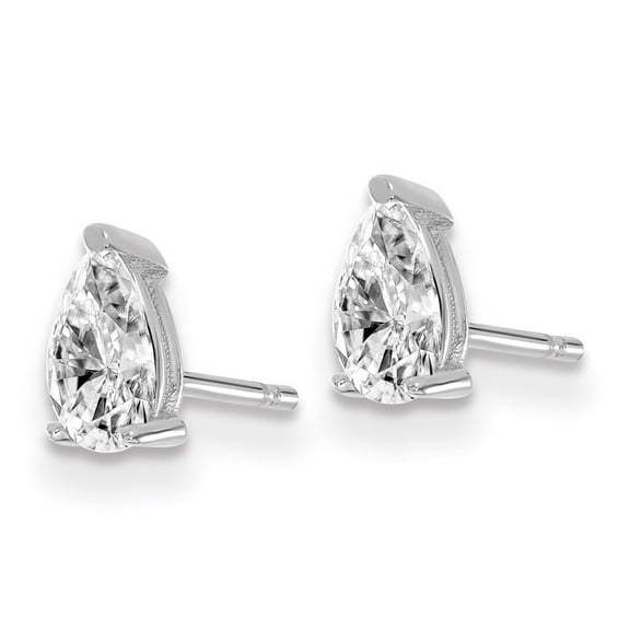 Auriga Fine Jewelry 14K White Gold 5.85x3.0mm Pear-cut Lab Grown Diamond Stud Earrings For Women (Clarity -VS, Color -DEF)