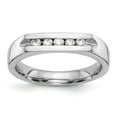 thumbnail image 1 of Auriga Fine Jewelry 14K White Gold 5-Stone Round Diamond Complete Channel Band for Women Size 7 (0.99ct, Clarity- I1), 1 of 6
