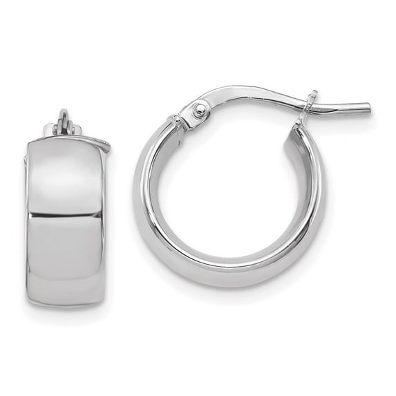 Auriga Fine Jewelry 14K White Gold 6mm Huggie Hoop Earrings for Women