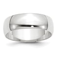 thumbnail image 1 of Auriga Fine Jewelry 14K White Gold 7mm Lightweight Half Round Men's Wedding Band Size- 14, 1 of 5