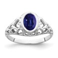 thumbnail image 1 of Auriga Fine Jewelry 14K White Gold 7x5mm Oval Sapphire Ring for Women Size 6, 1 of 5