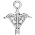 thumbnail image 1 of Auriga Fine Jewelry 14K White Gold .85 mm Natural Diamond Sagittarius Dangle Earrings For Women (0.015ct, Color- H, Clarity- I1), 1 of 4