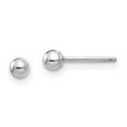 thumbnail image 1 of Auriga Fine Jewelry 14K White Gold Ball Stud Earrings for Women (L- 3mm, W- 3mm), 1 of 6