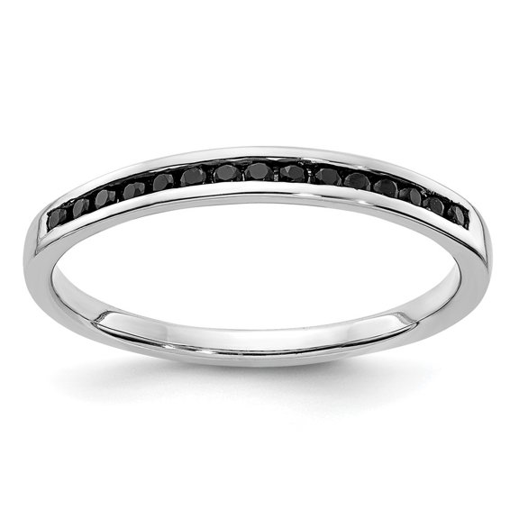 Auriga Fine Jewelry 14K White Gold Black Diamond Channel Band for Women Size 6.75
