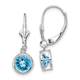 thumbnail image 1 of Auriga Fine Jewelry 14K White Gold Blue Topaz Dangle Earrings for Women, 1 of 6
