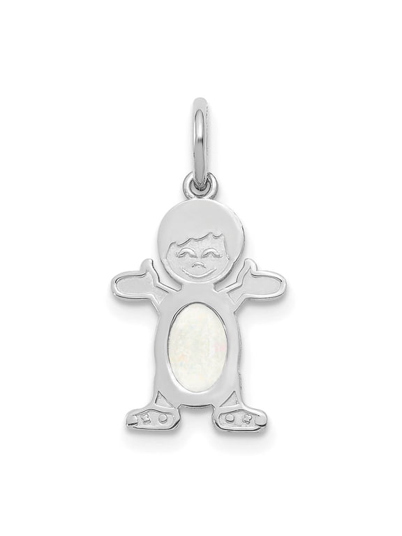Fine Jewelry 14K White Gold 6X4 Oval Genuine Opal Pendant for Women (L-21mm, W-12mm)