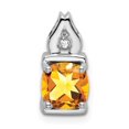 thumbnail image 1 of Auriga Fine Jewelry 14K White Gold Citrine and Diamond Pendant for Women (L-13.2mm, W-6mm), 1 of 6
