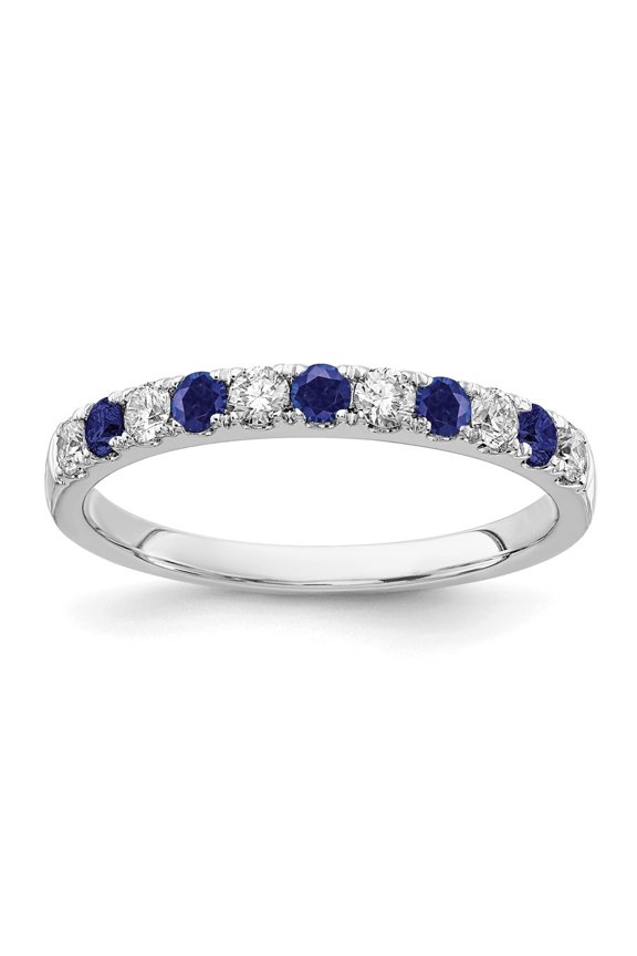 Fine Jewelry 14K White Gold Cr. Sapphire and Lab Grown Diamond Engagement Ring for Women Size 7 (Carat: 0.54cttw, Clarity: SI2, Color: GH)