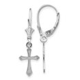 thumbnail image 1 of Auriga Fine Jewelry 14K White Gold Cross Dangle Earrings for Women (L- 29.65mm, W-8.95mm), 1 of 4