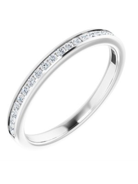 Fine Jewelry 14K White Gold Diamond Anniversary Band Ring Size 7 (1/5 ct, Color- G-H, Clarity- SI2-SI3)