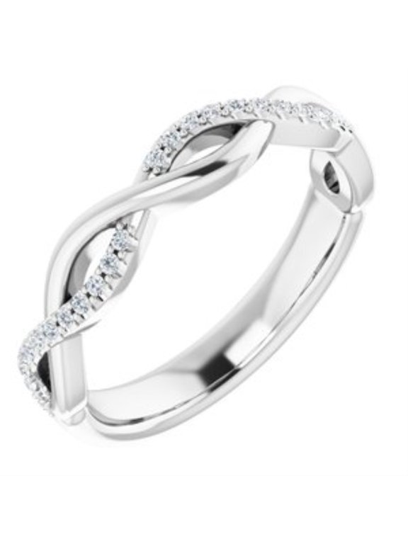 Fine Jewelry 14K White Gold Diamond Anniversary Band Ring Size 7 (1/8 ct, Color- G-H, Clarity- SI2-SI3)