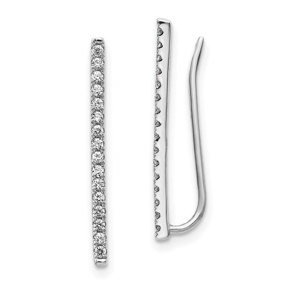 Auriga Fine Jewelry 14K White Gold Diamond Climber Earrings for Women